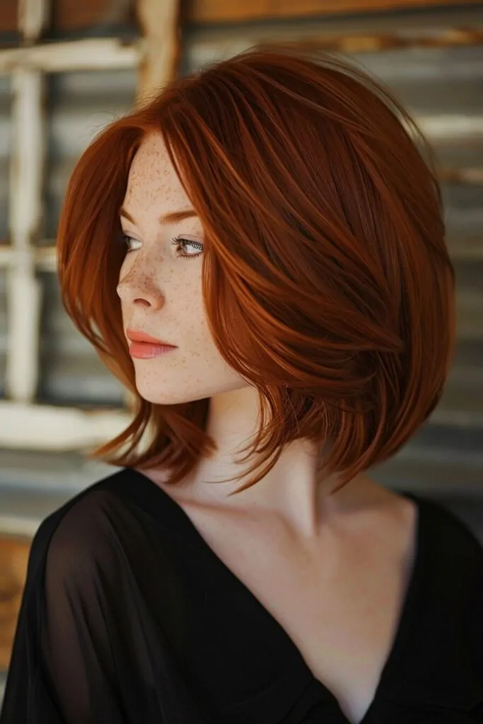 Auburn Shoulder Length Bob