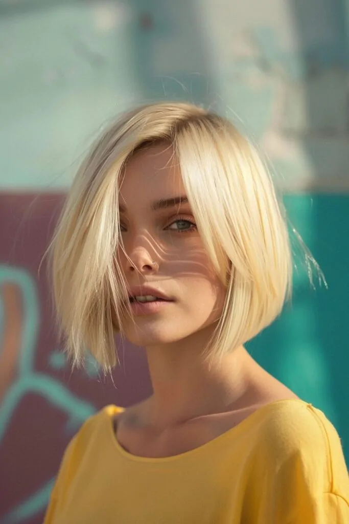 Golden Blonde Shoulder Length Bob