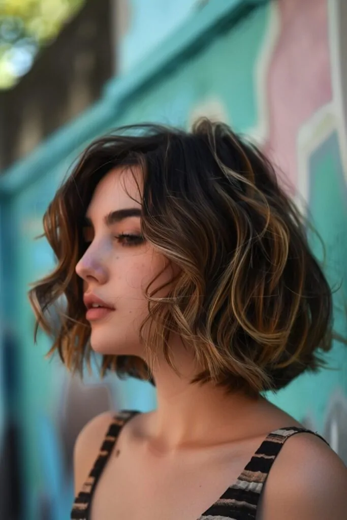 Shoulder Length Bob with Chunky Highlights