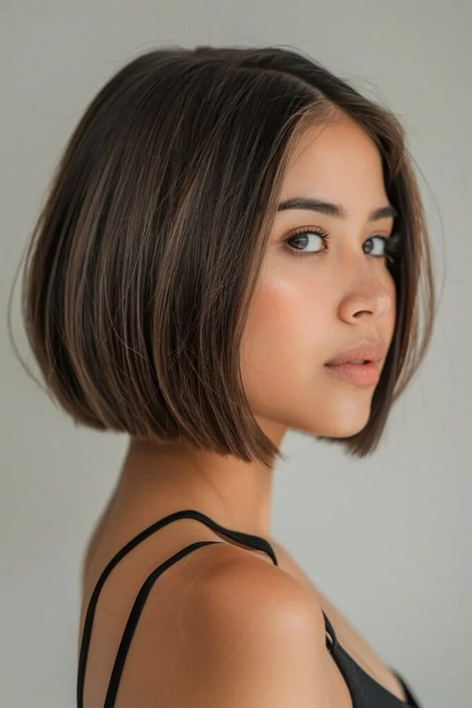 Shoulder Length Bob with Middle Part