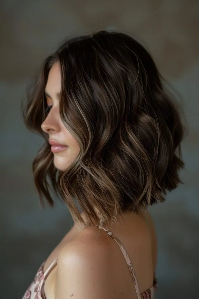 Shoulder Length Wavy Lob1